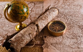Картинка компас, канат, глобус, рукопись, карта