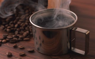 Картинка miscellaneous coffe, кофе, зерна, чашка, cup of black coffe