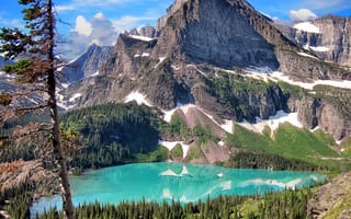 Картинка лес, горы, озеро, природа, Glacier National Park