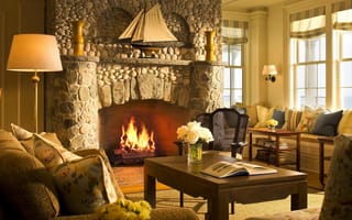 Картинка дизайн, стиль, интерьер, комната, гостиная, камин