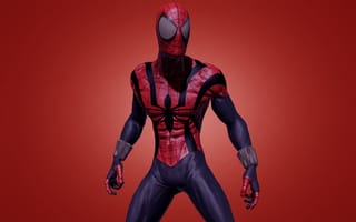 Обои Человек-паук, Spider-Man, comics, marvel, red, красный, комикс