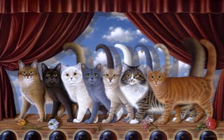 Картинка Braldt Bralds, кошки, выступление, арт, сцена