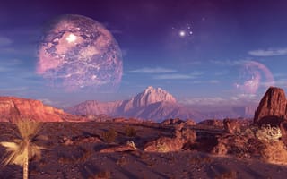 Картинка terraspace, планета, небо, горы, скалы