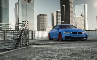 Картинка Photoshoot, Blue, Front, GTRS4, BMW, Widebody, Vorsteiner, Sun