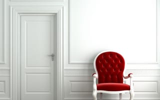 Картинка комната, дверь, кресло, интерьер, стул, стиль, минимализм