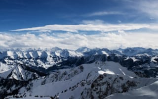 Картинка Альпы, снег, горы, небо