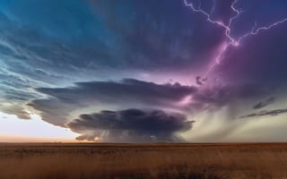 Картинка тучи, молня, облака, Южная Дакота, шторм, США