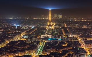 Обои огни, Франция, Париж, свет, Эйфелева башня, ночь, город
