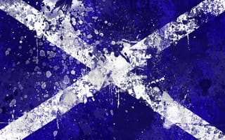 Картинка Шотландия, флаг, Scotland, flag, краски