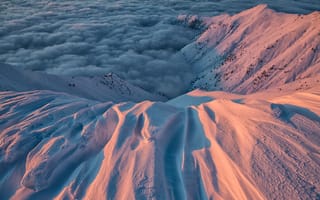 Картинка свет, Италия, облака, Альпийские горы, регион, Пьемонт, снег