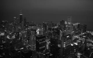 Картинка Черно-Белая, Чикаго, Вечер