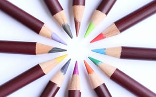 Картинка круг, цветные, грифель, карандаши