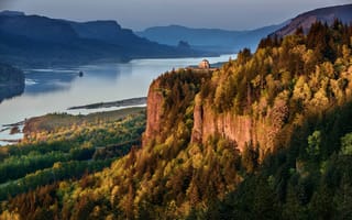 Картинка река Колумбия, Орегон, США, природа, скала, Vista House