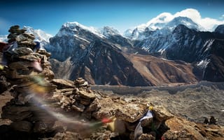 Картинка горы, дух тибета, скалы, небо, тибет, камни, ветер