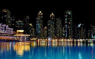 Картинка ночь, Дубай, Dubai, United Arab Emirates, night, ОАЭ