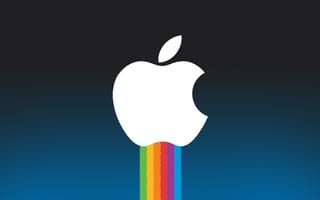 Обои Apple, яблоко, Steve Jobs, радуга