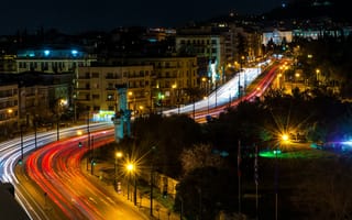 Картинка ночь, движение, movement, Greece, выдержка, exposure, Греция, night
