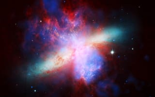 Картинка M82, галактика, звезды, созвездие, Сигара, Большая Медведица