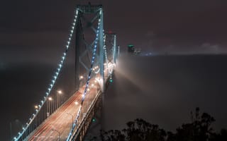 Картинка Bay Bridge, Fog Bound, San Francisco
