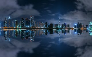 Картинка Night, Panorama, Business Bay, Dubai