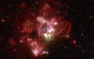 Картинка туманность, Хаббл, телескоп, красная