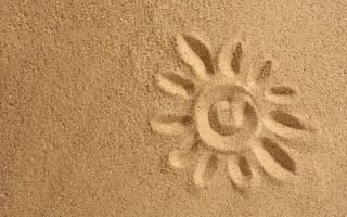 Картинка песок, солнце, позитив, рисунок