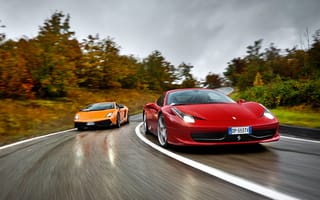 Картинка феррари, Ferrari, Gallardo, 458 italia, Lamborghini, суперкар