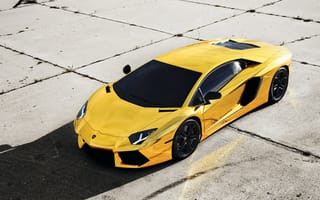 Картинка Lamborghini, Машины, Авто, Gold, Золото, Спорткар, Aventador, Тюнинг