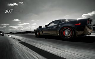 Картинка Corvette, авто, трасса, асфальт, Z06, 360 three sixty forged, скорость, Chevrolet
