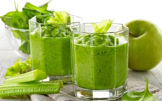 Картинка vegetables, fruits, glass, Green smoothies