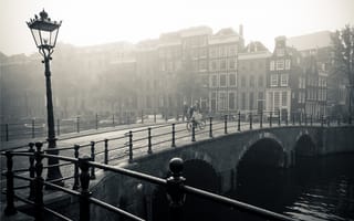 Обои Amsterdam, старый Амстердам, мост, река, Амстердам