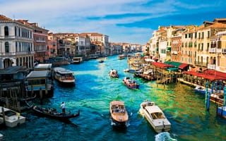 Обои Venice, гондола, канал, город, Италия, Венеция, Italy, city