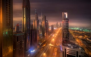 Обои утро, Дубаи, ОАЭ, город, Арабские Эмираты