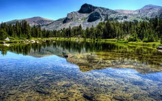 Обои горы, пейзаж, Yosemite National Park, лес, природа, озеро, река