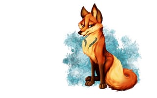 Картинка животное, арт, рыжая, лиса, fox