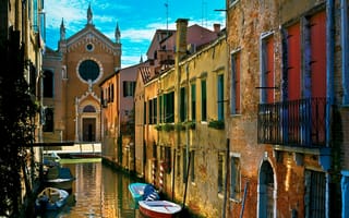 Картинка Venice, Венеция, канал, гондолы, улица, лодки, Италия, вода, Italy, старые, дома