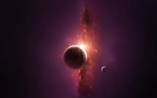 Картинка thiagochackal, sun, space, planet, art