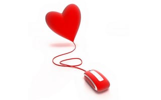 Картинка мышка, красное, сердце