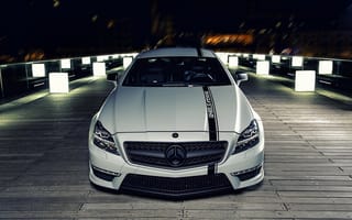 Картинка Mercedes Benz CLS, мерседес, тюнинг, ночь