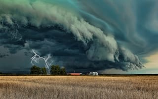 Картинка буря, молния, поле, стихия