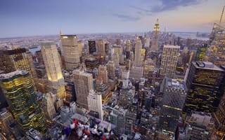 Картинка люди, небоскреб, США, Нью-Йорк, дома, панорама, смотровая площадка