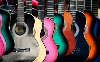 Обои гитары, цвет