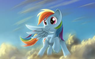 Картинка My little pony, облока, пони, Rainbow Dash