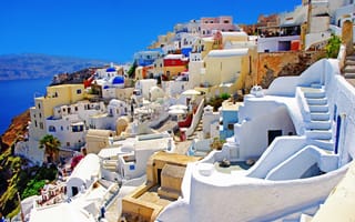 Картинка Greece, море, Ия, Santorini, Oia, Греция, дома, Санторини, природа