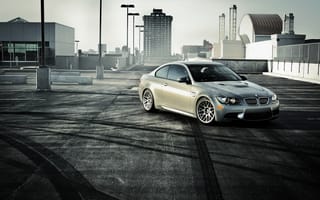 Картинка BMW, silvery, серебристая, парковка, M3, E92, бмв, front