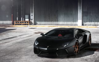Картинка Lamborghini Aventador LP700-4, черный, ламборгини, авентадор, autowalls