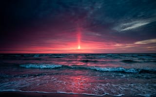 Обои море, небо, закат, Sunset