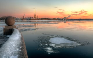 Картинка утро, 29 декабря, река, Дворцовый округ, мороз, 2015, Санкт-Петербург, зима