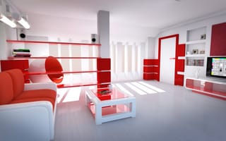 Картинка стиль, светлая комната, Комната, красные тона