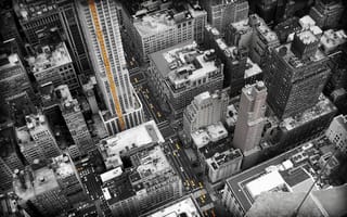 Картинка new york, высота, здания, houses, 2560x1600, buildings, машины, Город, cars, улицы, дома, streets, hight, city